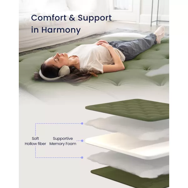 ZonLi Japanese Floor Futon Mattress Full Size 54quotx 80quot100 Cotton 25 Thicken Tatami MattressFoldable Sleeping PadPortable Dormitory Tatami MatRoll Up Floor Lounger Bed for Adult Light GreyWinter Moss