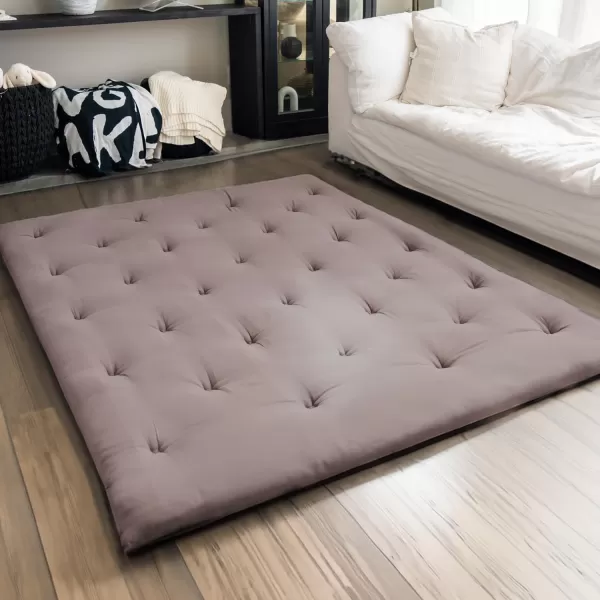 ZonLi Japanese Floor Futon Mattress Full Size 54quotx 80quot100 Cotton 25 Thicken Tatami MattressFoldable Sleeping PadPortable Dormitory Tatami MatRoll Up Floor Lounger Bed for Adult Light GreyGrey
