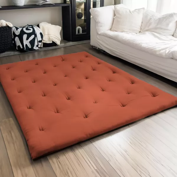 ZonLi Japanese Floor Futon Mattress Full Size 54quotx 80quot100 Cotton 25 Thicken Tatami MattressFoldable Sleeping PadPortable Dormitory Tatami MatRoll Up Floor Lounger Bed for Adult Light GreyCinnamon