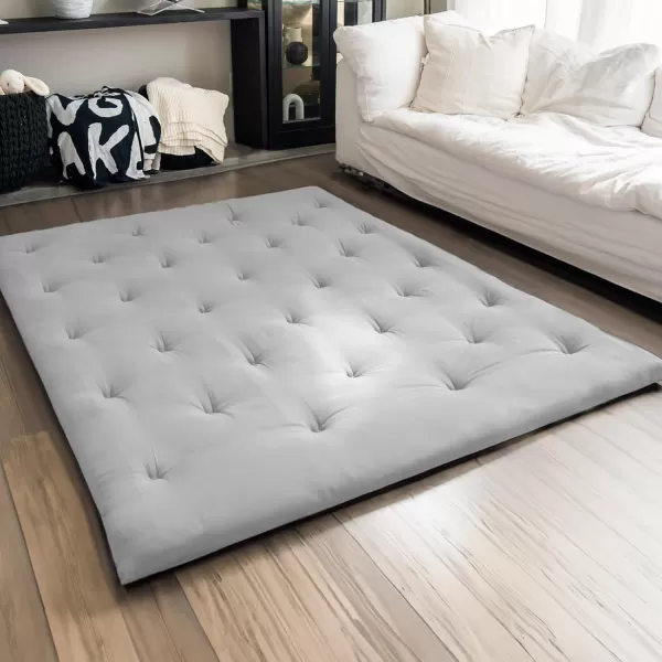 ZonLi Japanese Floor Futon Mattress Full Size 54quotx 80quot100 Cotton 25 Thicken Tatami MattressFoldable Sleeping PadPortable Dormitory Tatami MatRoll Up Floor Lounger Bed for Adult Light GreyLight Grey