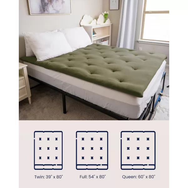 ZonLi Japanese Floor Futon Mattress Full Size 54quotx 80quot100 Cotton 25 Thicken Tatami MattressFoldable Sleeping PadPortable Dormitory Tatami MatRoll Up Floor Lounger Bed for Adult Light GreyWinter Moss
