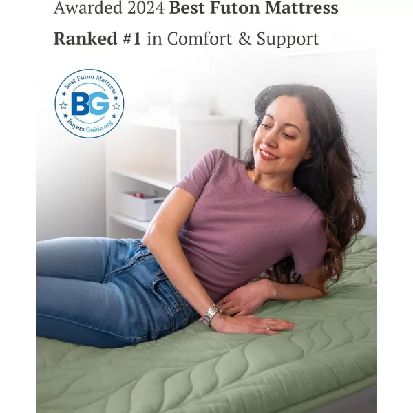 ZonLi Japanese Floor Mattress Futon Mattress Full Size Thicken Roll Up Tatami Mat w 100 Cotton Washable Cover Portable ampamp Foldable Floor Bed Mattress for Sleeping Dormitory Adult Kids CoffeeGreen