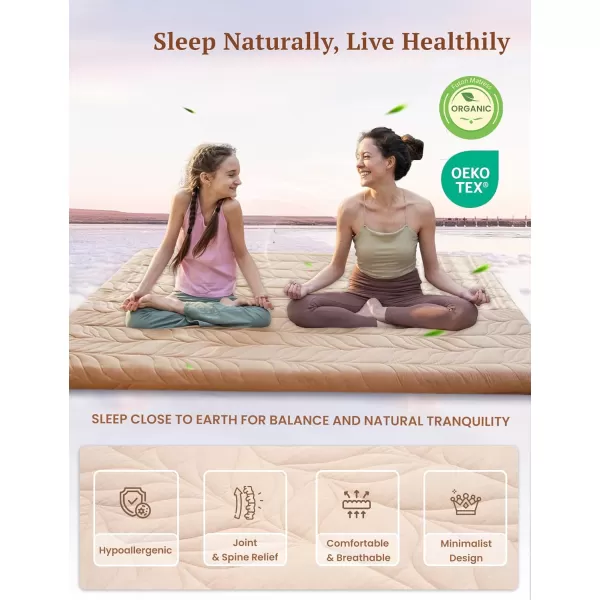 ZonLi Japanese Floor Mattress Futon Mattress Full Size Thicken Roll Up Tatami Mat w 100 Cotton Washable Cover Portable ampamp Foldable Floor Bed Mattress for Sleeping Dormitory Adult Kids CoffeeCoffee