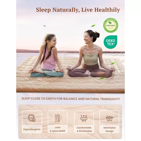 ZonLi Japanese Floor Mattress Futon Mattress Full Size Thicken Roll Up Tatami Mat w 100 Cotton Washable Cover Portable ampamp Foldable Floor Bed Mattress for Sleeping Dormitory Adult Kids CoffeeCoffee