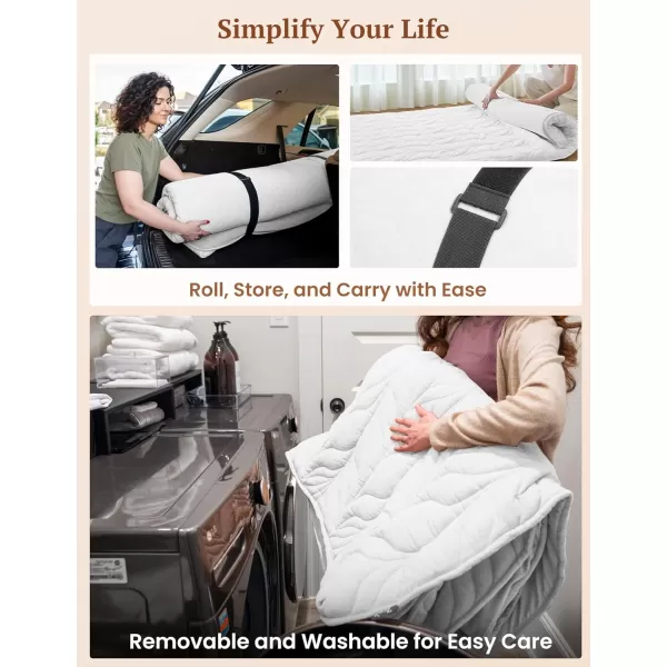 ZonLi Japanese Floor Mattress Futon Mattress Full Size Thicken Roll Up Tatami Mat w 100 Cotton Washable Cover Portable ampamp Foldable Floor Bed Mattress for Sleeping Dormitory Adult Kids CoffeeWhite