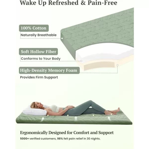 ZonLi Japanese Floor Mattress Futon Mattress Full Size Thicken Roll Up Tatami Mat w 100 Cotton Washable Cover Portable ampamp Foldable Floor Bed Mattress for Sleeping Dormitory Adult Kids CoffeeGreen
