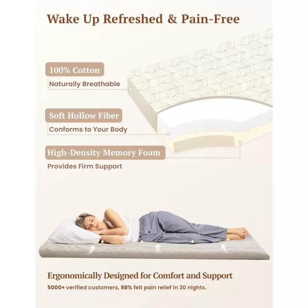 ZonLi Japanese Floor Mattress Futon Mattress Full Size Thicken Roll Up Tatami Mat w 100 Cotton Washable Cover Portable ampamp Foldable Floor Bed Mattress for Sleeping Dormitory Adult Kids CoffeeKhaki