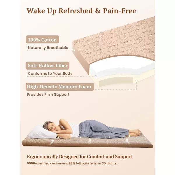 ZonLi Japanese Floor Mattress Futon Mattress Full Size Thicken Roll Up Tatami Mat w 100 Cotton Washable Cover Portable ampamp Foldable Floor Bed Mattress for Sleeping Dormitory Adult Kids CoffeeCoffee