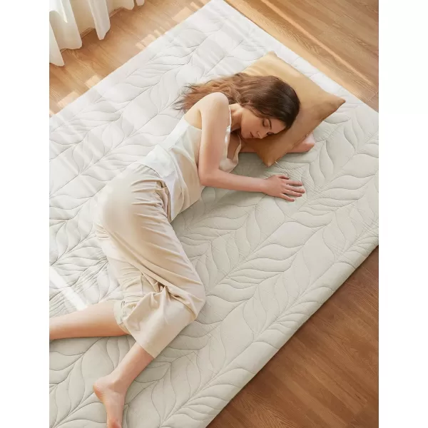 ZonLi Japanese Floor Mattress Futon Mattress Full Size Thicken Roll Up Tatami Mat w 100 Cotton Washable Cover Portable ampamp Foldable Floor Bed Mattress for Sleeping Dormitory Adult Kids CoffeeKhaki
