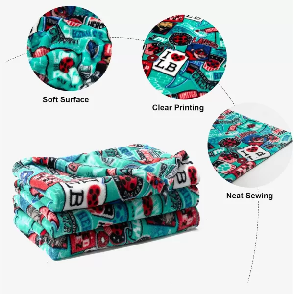 ZonLi Kids Blanket Flannel Fleece Throw Blanket Twin Size 60quot x 80quot Cat Noir Miraculous Ladybug Bluey Blankets for Boys Soft Fuzzy Plush Blanket Cozy for Travel Bed Saint Patrick SpringBlue