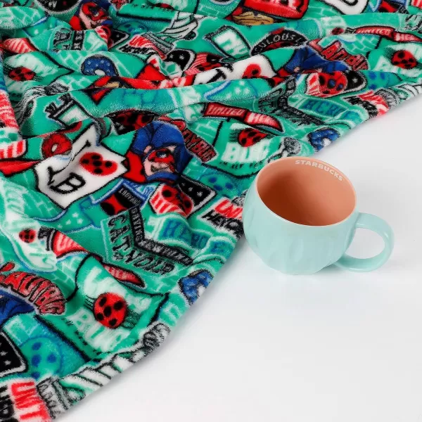 ZonLi Kids Blanket Flannel Fleece Throw Blanket Twin Size 60quot x 80quot Cat Noir Miraculous Ladybug Bluey Blankets for Boys Soft Fuzzy Plush Blanket Cozy for Travel Bed Saint Patrick SpringBlue