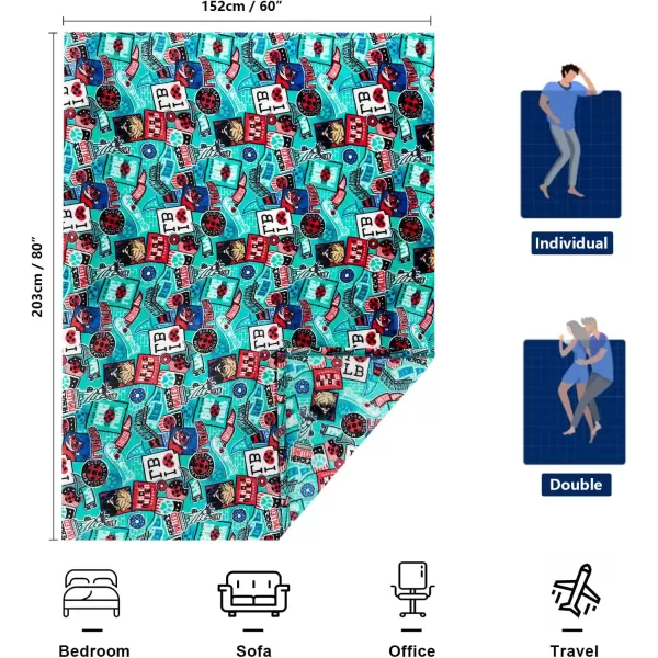 ZonLi Kids Blanket Flannel Fleece Throw Blanket Twin Size 60quot x 80quot Cat Noir Miraculous Ladybug Bluey Blankets for Boys Soft Fuzzy Plush Blanket Cozy for Travel Bed Saint Patrick SpringBlue