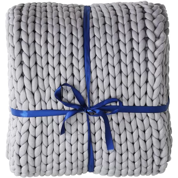 ZonLi Knitted Weighted Blanket 60x8015 poundsHandmade Chunky Knitted Throw Blanket Queen Size for SleepHome Decor for Sofa Bed Suit for AdultsGrey