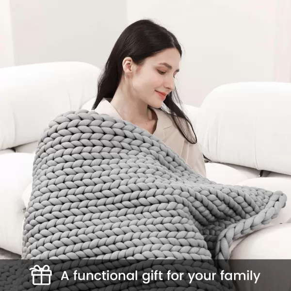 ZonLi Knitted Weighted Blanket 60x8015 poundsHandmade Chunky Knitted Throw Blanket Queen Size for SleepHome Decor for Sofa Bed Suit for AdultsGrey
