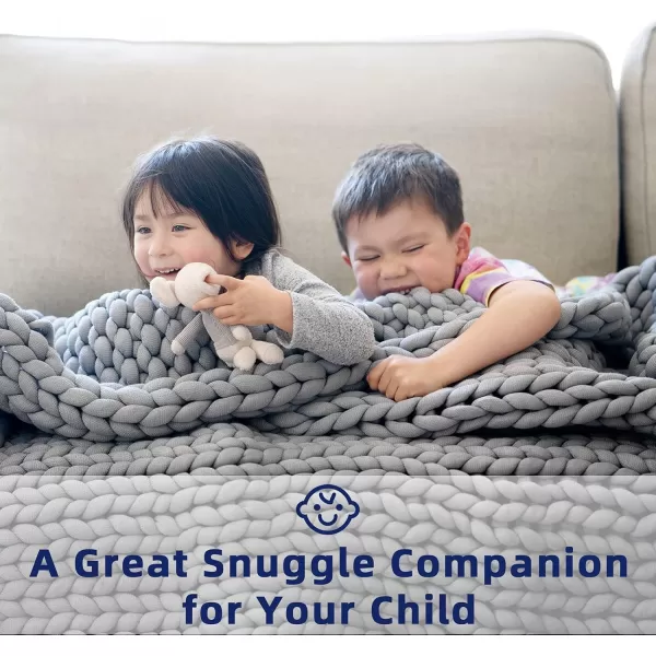 ZonLi Knitted Weighted Blanket 60x8015 poundsHandmade Chunky Knitted Throw Blanket Queen Size for SleepHome Decor for Sofa Bed Suit for AdultsGrey