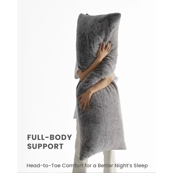ZonLi Soft Body Pillow for Adults Memory Foam Full Body Pillow 20x54 Cozy Long Pillow for Sleeping Huggable Side Sleepers Pillow Machine Washable Faux Fur Cover with ZipperSoft Faux Fur