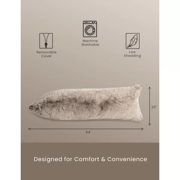 ZonLi Soft Body Pillow for Adults Memory Foam Full Body Pillow 20x54 Cozy Long Pillow for Sleeping Huggable Side Sleepers Pillow Machine Washable Faux Fur Cover with ZipperUltra Luxury Faux Fur