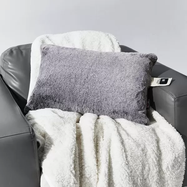 ZonLi Soft Faux Fur USB Heated Pillow for Pain Relief5v Electric Heated Pillow with 3 Heat Settings104F 140F for Home Office and Camping Removable and Washable PillowcaseGrey