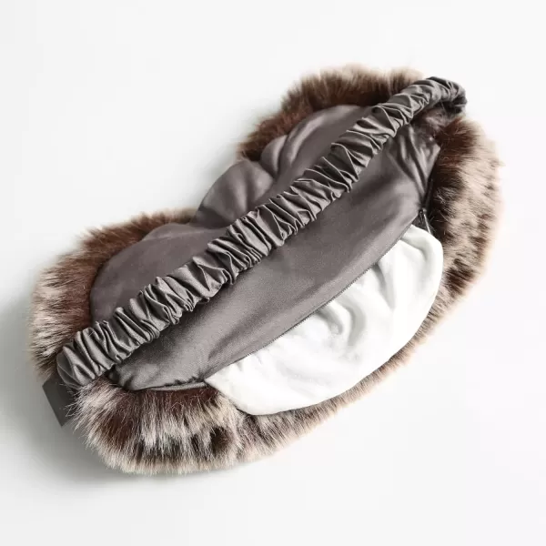 ZonLi TempControlled Faux Fur Weighted Eye Pillow SkinFriendly Inner Hot or Cold Pack for Stress Relief Sleep Travel and MeditationCoffee