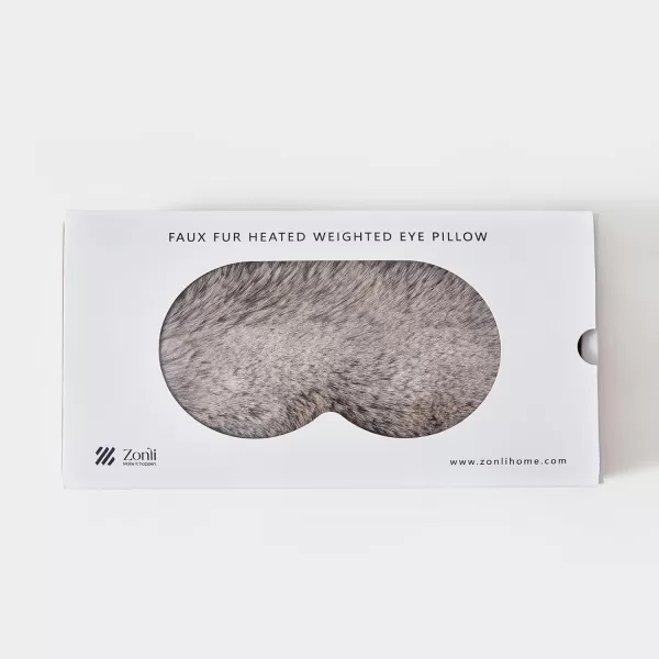 ZonLi TempControlled Faux Fur Weighted Eye Pillow SkinFriendly Inner Hot or Cold Pack for Stress Relief Sleep Travel and MeditationCoffee