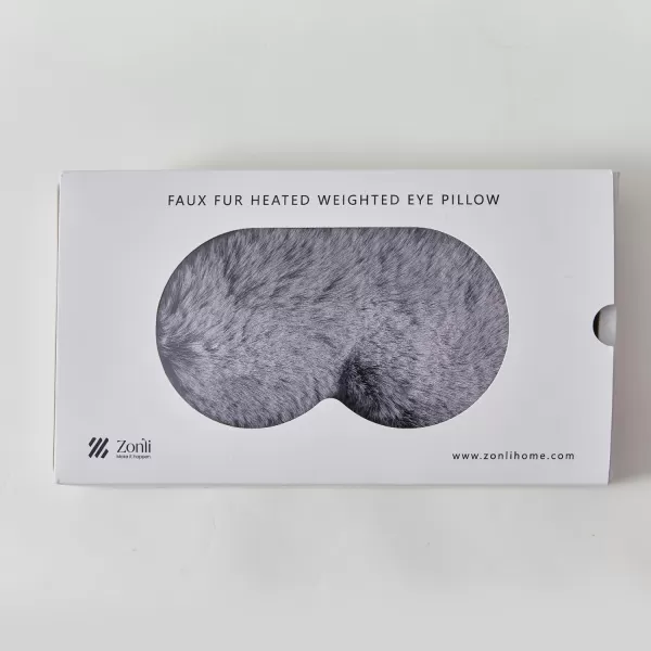 ZonLi TempControlled Faux Fur Weighted Eye Pillow SkinFriendly Inner Hot or Cold Pack for Stress Relief Sleep Travel and MeditationFoggy Blue