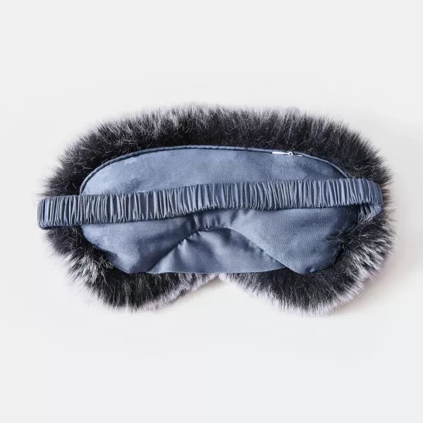 ZonLi TempControlled Faux Fur Weighted Eye Pillow SkinFriendly Inner Hot or Cold Pack for Stress Relief Sleep Travel and MeditationFoggy Blue