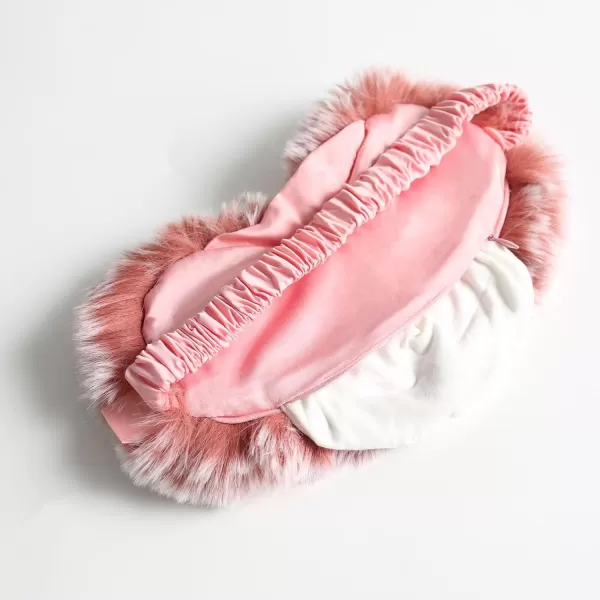 ZonLi TempControlled Faux Fur Weighted Eye Pillow SkinFriendly Inner Hot or Cold Pack for Stress Relief Sleep Travel and MeditationPink
