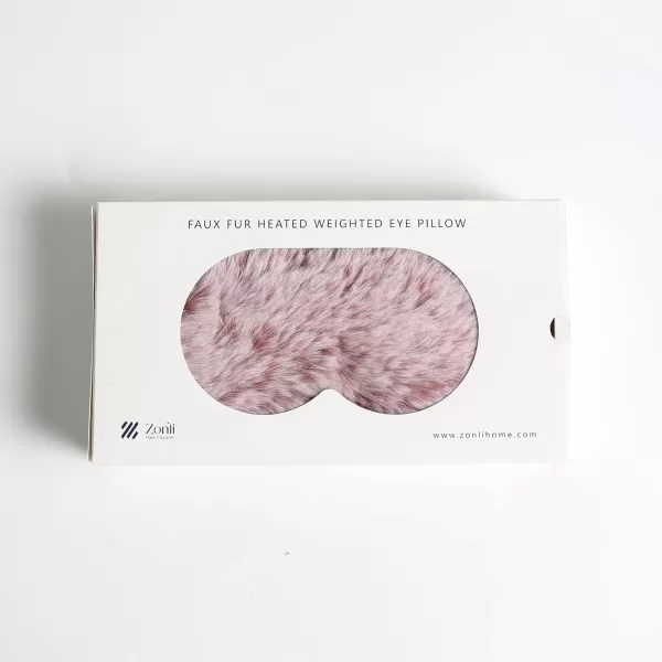 ZonLi TempControlled Faux Fur Weighted Eye Pillow SkinFriendly Inner Hot or Cold Pack for Stress Relief Sleep Travel and MeditationPink