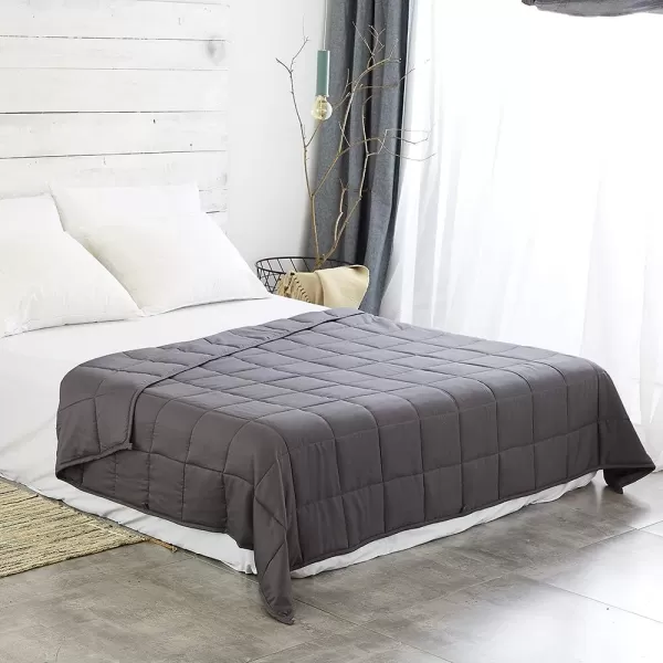 ZonLi Weighted Blanket 60x80 20lbs Queen Size Dark Grey for Adults High Breathability Heavy Blanket Soft Material with Premium Glass BeadsDark Grey