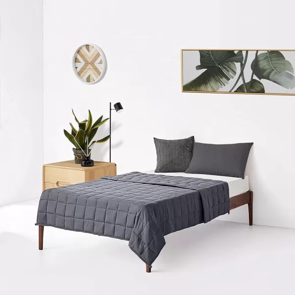 ZonLi Weighted Blanket 60x80 20lbs Queen Size Dark Grey for Adults High Breathability Heavy Blanket Soft Material with Premium Glass BeadsDark Grey