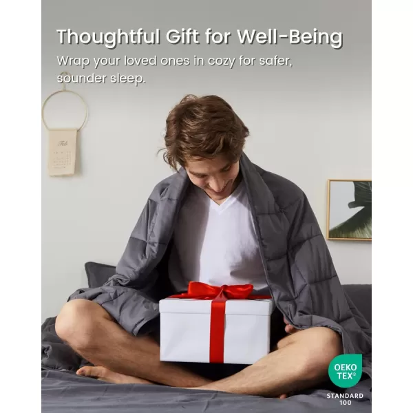 ZonLi Weighted Blanket 60x80 20lbs Queen Size Dark Grey for Adults High Breathability Heavy Blanket Soft Material with Premium Glass BeadsDark Grey