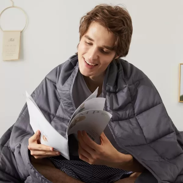 ZonLi Weighted Blanket 60x80 20lbs Queen Size Dark Grey for Adults High Breathability Heavy Blanket Soft Material with Premium Glass BeadsDark Grey