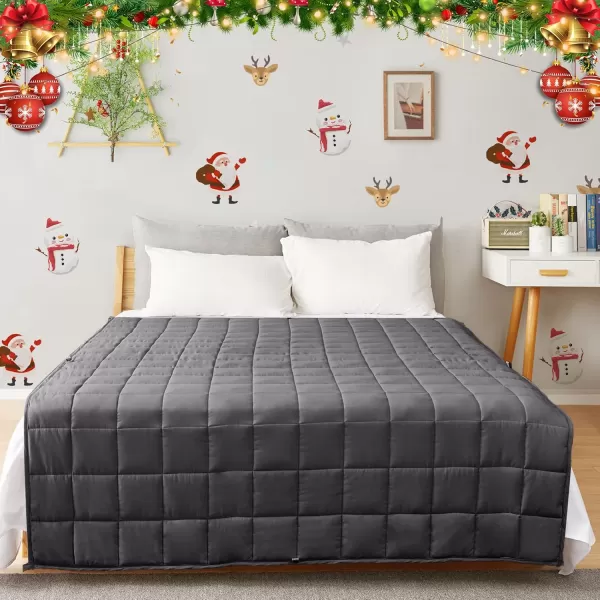 ZonLi Weighted Blanket 60x80 20lbs Queen Size Dark Grey for Adults High Breathability Heavy Blanket Soft Material with Premium Glass BeadsGrey