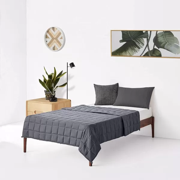ZonLi Weighted Blanket 60x80 20lbs Queen Size Dark Grey for Adults High Breathability Heavy Blanket Soft Material with Premium Glass BeadsGrey