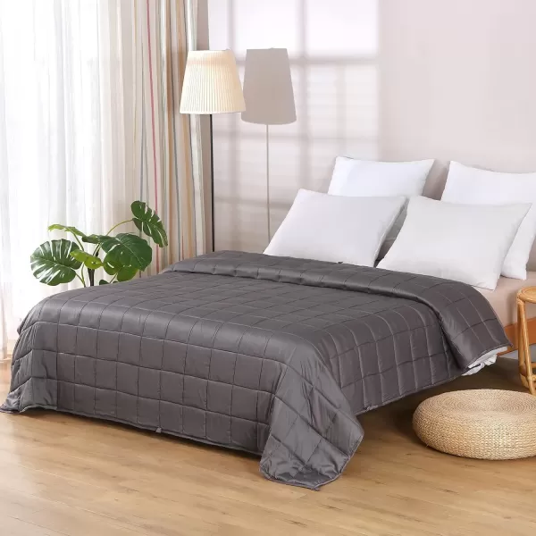 ZonLi Weighted Blanket 60x80 20lbs Queen Size Dark Grey for Adults High Breathability Heavy Blanket Soft Material with Premium Glass BeadsGreyCooling