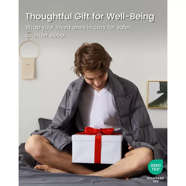 ZonLi Weighted Blanket 60x80 20lbs Queen Size Dark Grey for Adults High Breathability Heavy Blanket Soft Material with Premium Glass BeadsGreyCooling