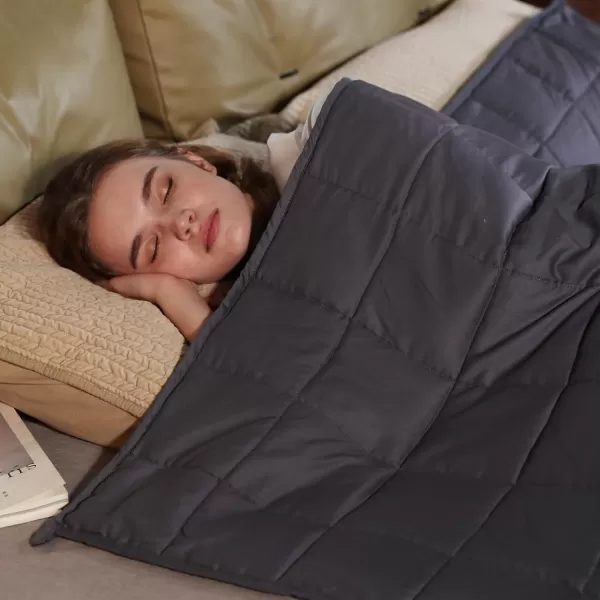 ZonLi Weighted Blanket 60x80 20lbs Queen Size Dark Grey for Adults High Breathability Heavy Blanket Soft Material with Premium Glass BeadsGreyCooling