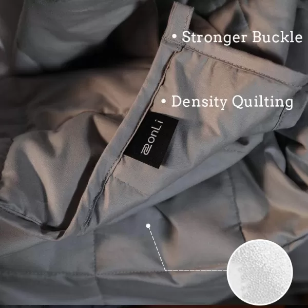 ZonLi Weighted Blanket 60x80 20lbs Queen Size Dark Grey for Adults High Breathability Heavy Blanket Soft Material with Premium Glass BeadsLight Grey