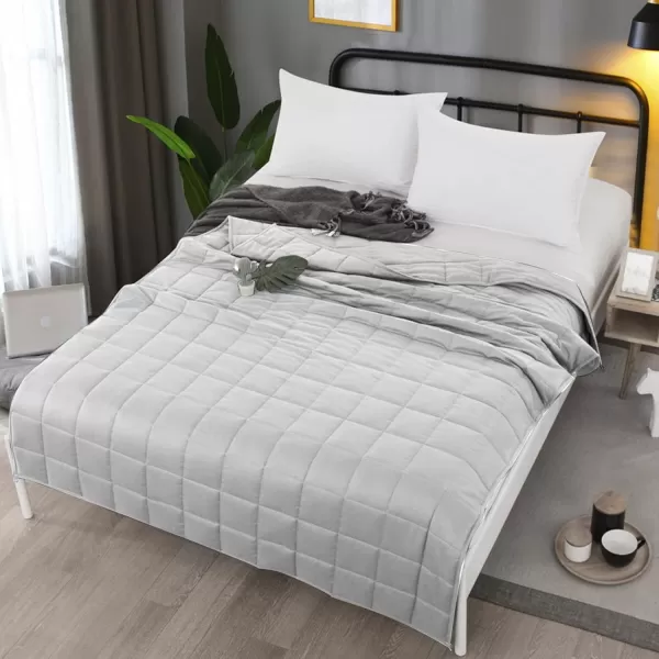 ZonLi Weighted Blanket 60x80 20lbs Queen Size Dark Grey for Adults High Breathability Heavy Blanket Soft Material with Premium Glass BeadsLight Grey