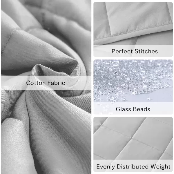 ZonLi Weighted Blanket 60x80 20lbs Queen Size Dark Grey for Adults High Breathability Heavy Blanket Soft Material with Premium Glass BeadsLight Grey