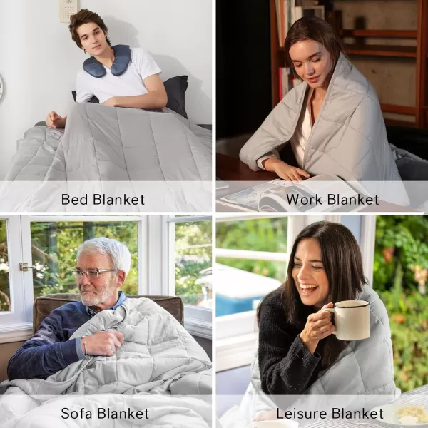 ZonLi Weighted Blanket 60x80 20lbs Queen Size Dark Grey for Adults High Breathability Heavy Blanket Soft Material with Premium Glass BeadsLight Grey