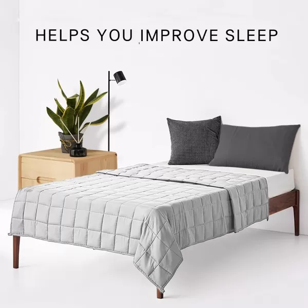 ZonLi Weighted Blanket 60x80 20lbs Queen Size Dark Grey for Adults High Breathability Heavy Blanket Soft Material with Premium Glass BeadsLight Grey