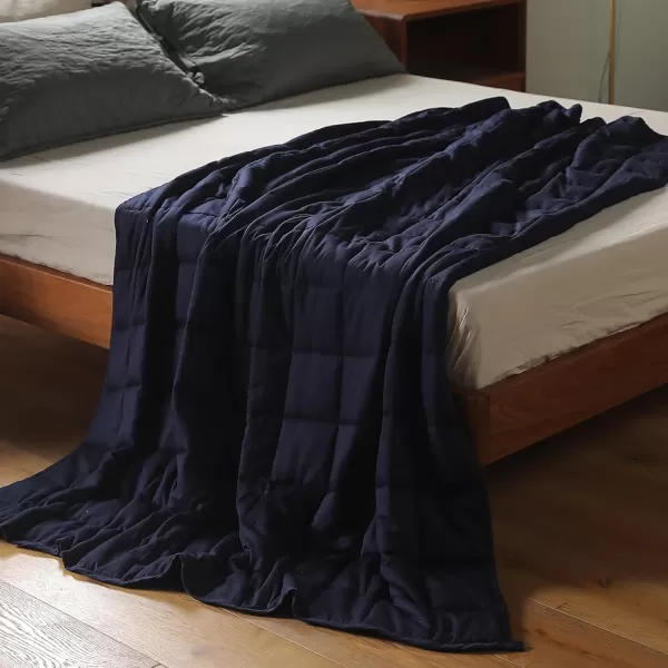 ZonLi Weighted Blanket 60x80 20lbs Queen Size Dark Grey for Adults High Breathability Heavy Blanket Soft Material with Premium Glass BeadsNavy Blue