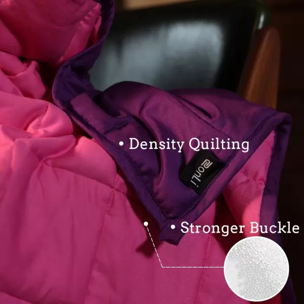 ZonLi Weighted Blanket 60x80 20lbs Queen Size Dark Grey for Adults High Breathability Heavy Blanket Soft Material with Premium Glass BeadsPinkPurple