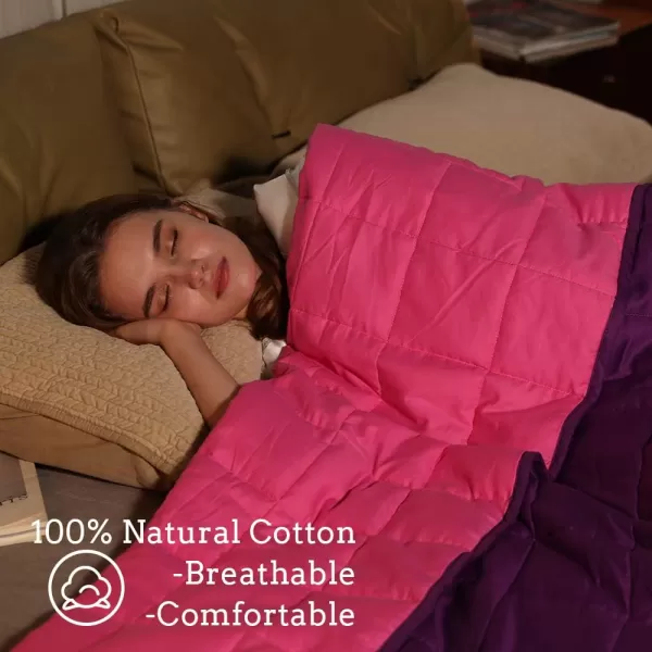 ZonLi Weighted Blanket 60x80 20lbs Queen Size Dark Grey for Adults High Breathability Heavy Blanket Soft Material with Premium Glass BeadsPinkPurple