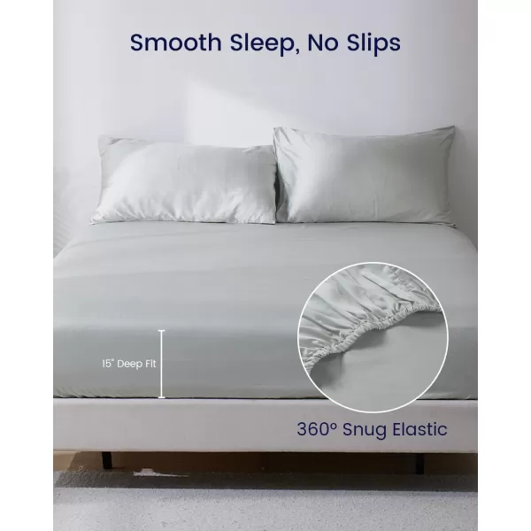 ZonLi ZMagic Cooling Bundle Comforter  Cooling Fitted Sheet  Pillowcase Iceberg Green Queen