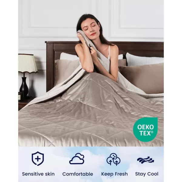 ZonLi ZMagic Cooling Comforter Hypoallergenic Bamboo Viscose Lightweight Breathable Soft Summer Blanket for Hot Sleepers Quickly Cooling Quilt for Night Sweats Iceberg Green Twin 60quotx80quot05  Brown