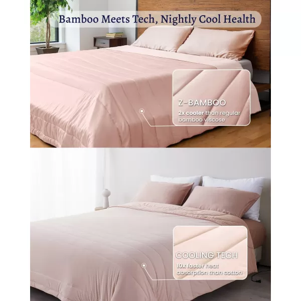 ZonLi ZMagic Cooling Comforter Hypoallergenic Bamboo Viscose Lightweight Breathable Soft Summer Blanket for Hot Sleepers Quickly Cooling Quilt for Night Sweats Iceberg Green Twin 60quotx80quot08  Cameo Rose