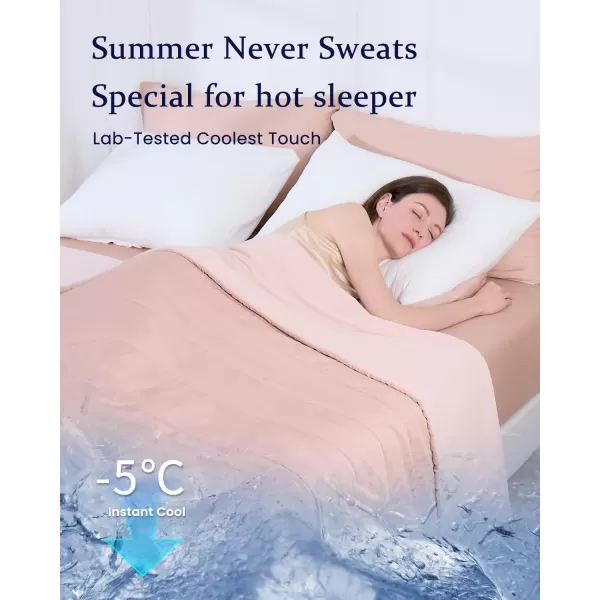 ZonLi ZMagic Cooling Comforter Hypoallergenic Bamboo Viscose Lightweight Breathable Soft Summer Blanket for Hot Sleepers Quickly Cooling Quilt for Night Sweats Iceberg Green Twin 60quotx80quot08  Cameo Rose