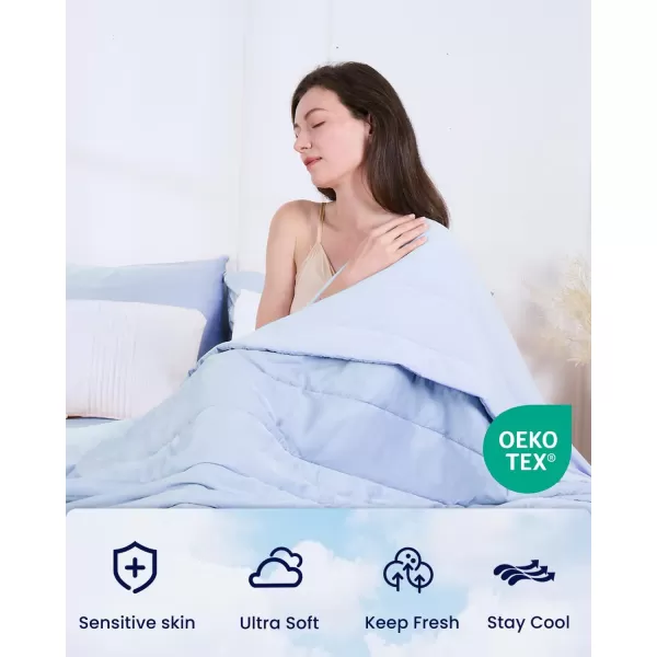 ZonLi ZMagic Cooling Comforter Hypoallergenic Bamboo Viscose Lightweight Breathable Soft Summer Blanket for Hot Sleepers Quickly Cooling Quilt for Night Sweats Iceberg Green Twin 60quotx80quot04  Skyway Blue